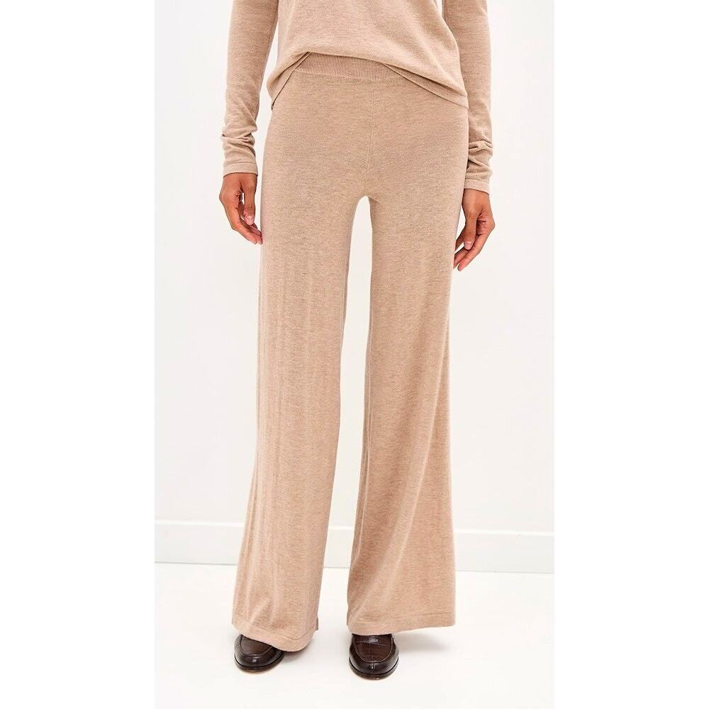 NWT Marled Womens High Rise Wide Leg Lounge Pants XS Beige Cozy Knit Soft Casual